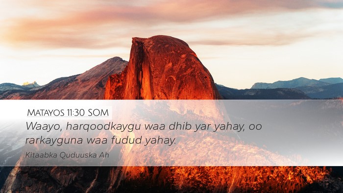 Matayos 11:30 SOM Bible Verse Image