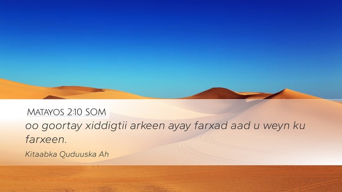 Matayos 2:10 SOM Desktop Wallpaper - oo goortay xiddigtii arkeen ayay farxad aad u - Desktop Bible Verse Wallpaper