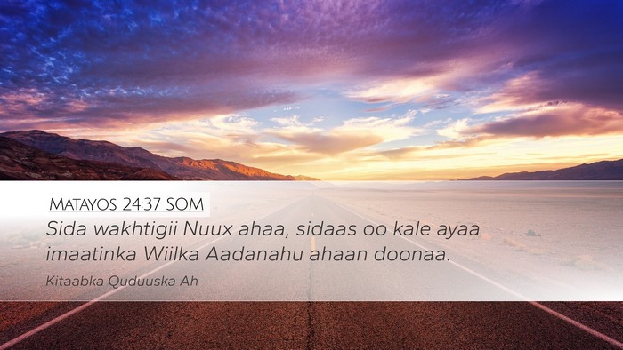 Matayos 24:37 SOM Bible Verse Image
