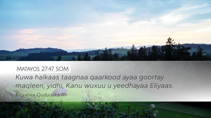 Matayos 27:47 SOM Bible Verse Image