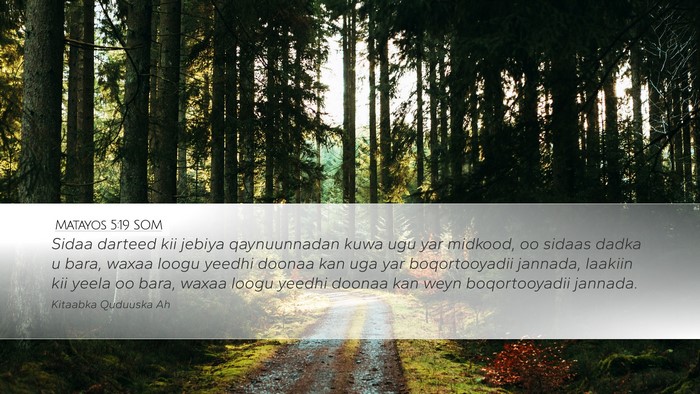 Matayos 5:19 SOM Bible Verse Image