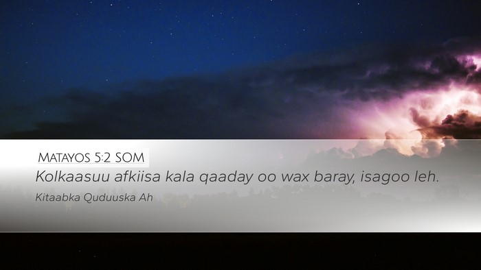Matayos 5:2 SOM Bible Verse Image