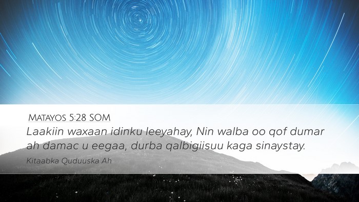 Matayos 5:28 SOM Bible Verse Image