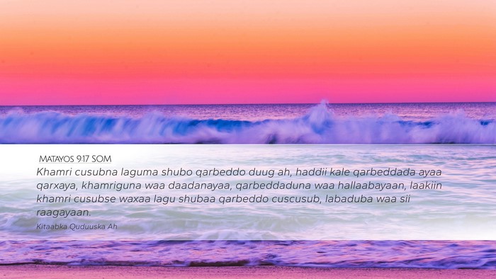 Matayos 9:17 SOM Bible Verse Image