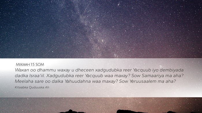 Miikaah 1:5 SOM Bible Verse Image