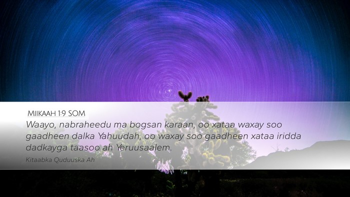 Miikaah 1:9 SOM Bible Verse Image