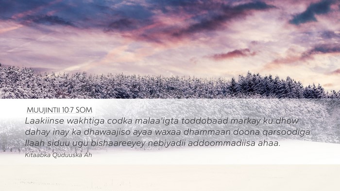 Muujintii 10:7 SOM Bible Verse Image