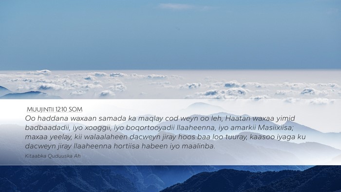 Muujintii 12:10 SOM Bible Verse Image