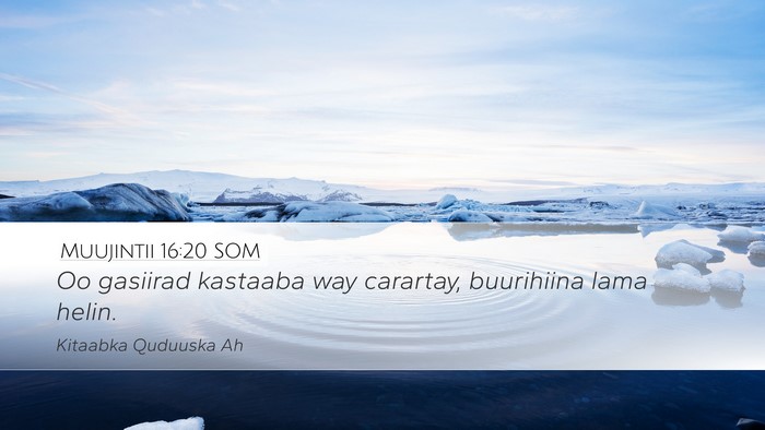 Muujintii 16:20 SOM Bible Verse Image