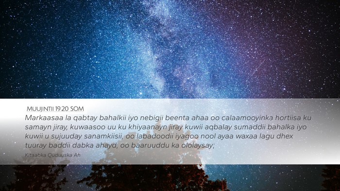 Muujintii 19:20 SOM Bible Verse Image