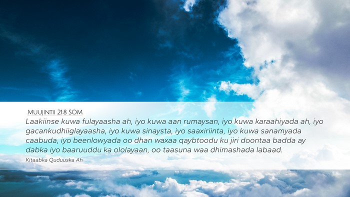 Muujintii 21:8 SOM Bible Verse Image