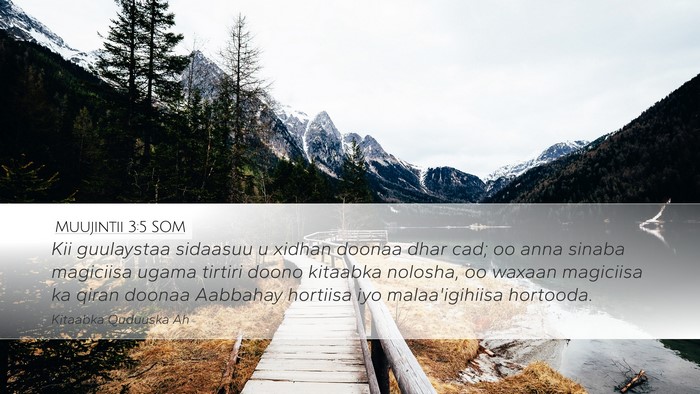 Muujintii 3:5 SOM Bible Verse Image