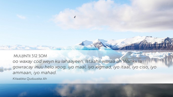 Muujintii 5:12 SOM Bible Verse Image