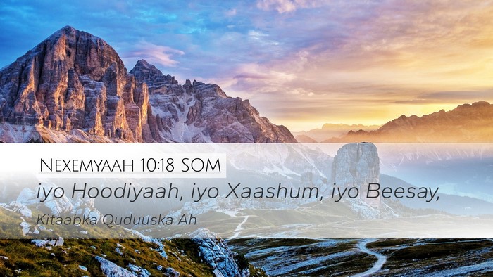 Nexemyaah 10:18 SOM Bible Verse Image