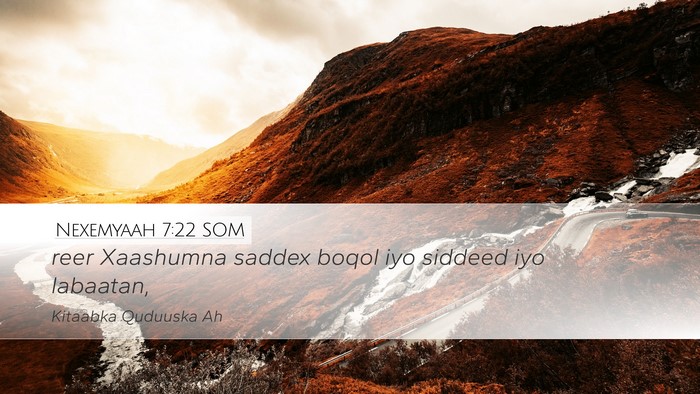 Nexemyaah 7:22 SOM Bible Verse Image
