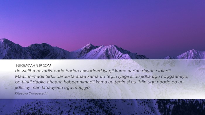 Nexemyaah 9:19 SOM Bible Verse Image