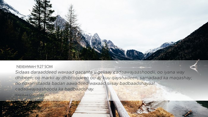 Nexemyaah 9:27 SOM Bible Verse Image