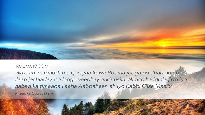 Rooma 1:7 SOM Bible Verse Image