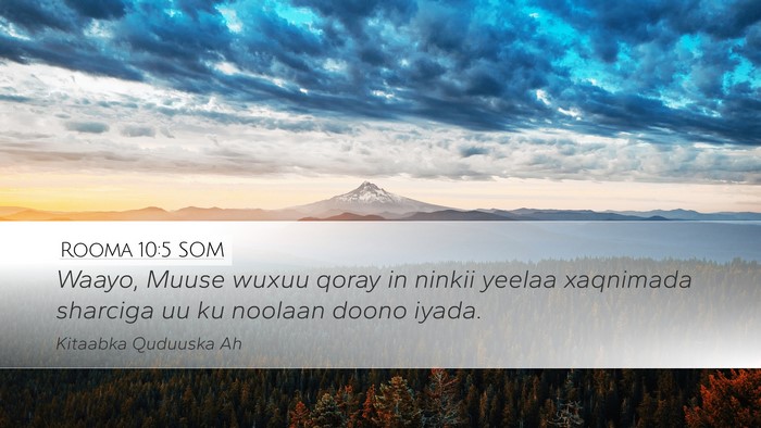Rooma 10:5 SOM Bible Verse Image