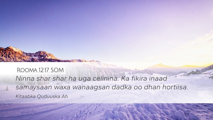 Rooma 12:17 SOM Bible Verse Image