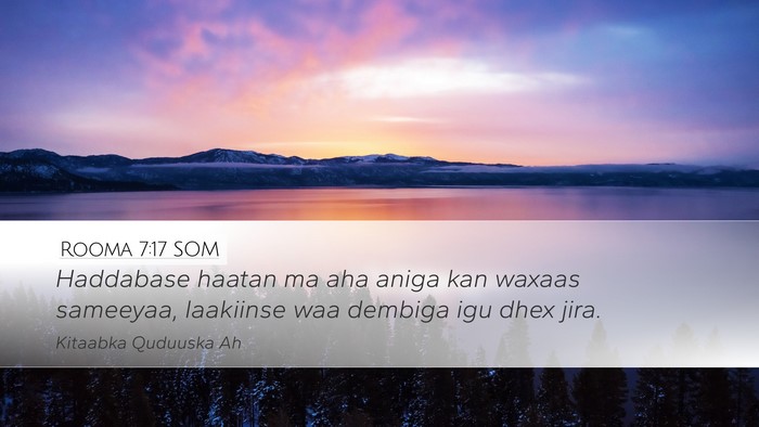 Rooma 7:17 SOM Bible Verse Image