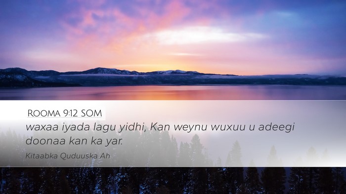 Rooma 9:12 SOM Desktop Wallpaper - waxaa iyada lagu yidhi, Kan weynu wuxuu u adeegi - Desktop Bible Verse Wallpaper
