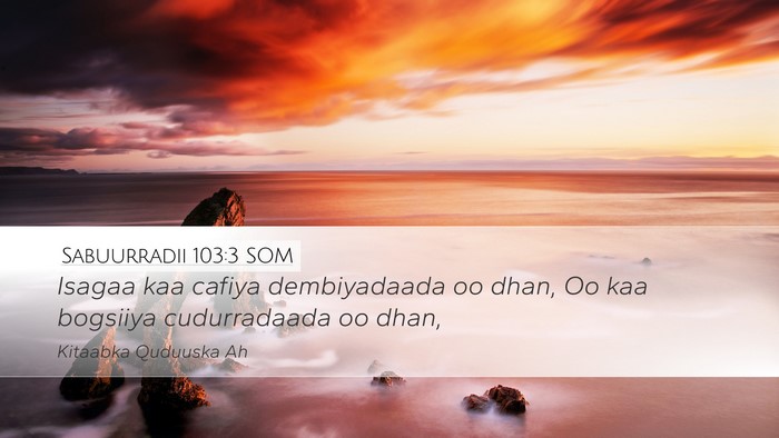 Sabuurradii 103:3 SOM Bible Verse Image