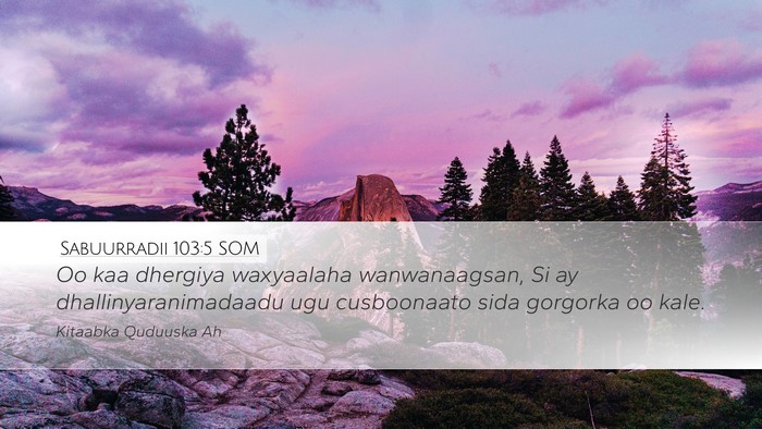 Sabuurradii 103:5 SOM Bible Verse Image