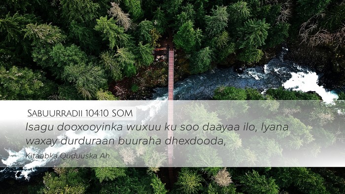 Sabuurradii 104:10 SOM Desktop Wallpaper - Isagu dooxooyinka wuxuu ku soo daayaa ilo, Iyana - Desktop Bible Verse Wallpaper