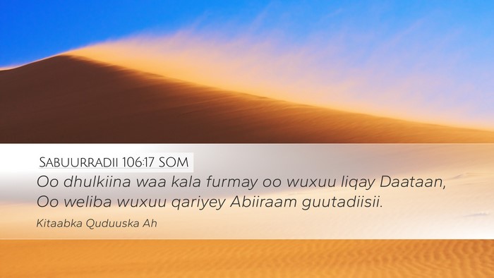 Sabuurradii 106:17 SOM Bible Verse Image