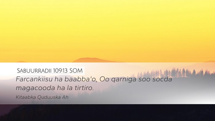 Sabuurradii 109:13 SOM Bible Verse Image