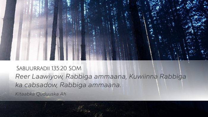 Sabuurradii 135:20 SOM Desktop Wallpaper - Reer Laawiyow, Rabbiga ammaana, Kuwiinna Rabbiga - Desktop Bible Verse Wallpaper