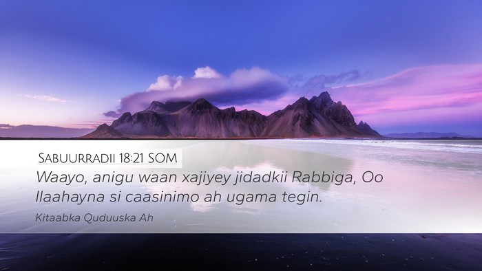 Sabuurradii 18:21 SOM Desktop Wallpaper - Waayo, anigu waan xajiyey jidadkii Rabbiga, Oo - Desktop Bible Verse Wallpaper