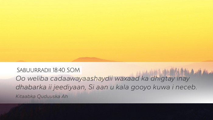 Sabuurradii 18:40 SOM Bible Verse Image