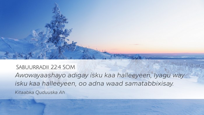 Sabuurradii 22:4 SOM Desktop Wallpaper - Awowayaashayo adigay isku kaa halleeyeen, Iyagu - Desktop Bible Verse Wallpaper