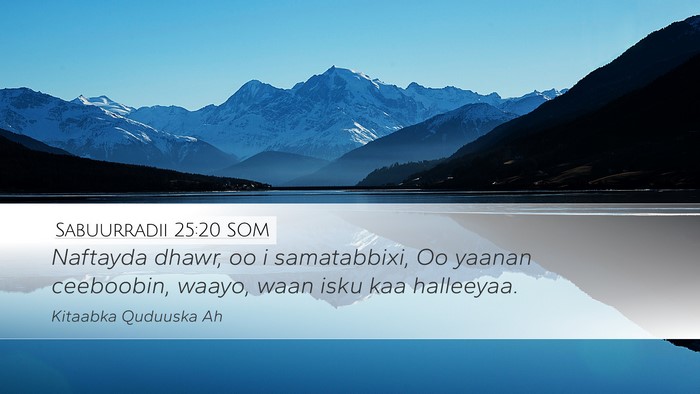 Sabuurradii 25:20 SOM Bible Verse Image