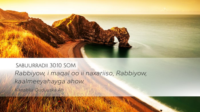 Sabuurradii 30:10 SOM Desktop Wallpaper - Rabbiyow, i maqal oo ii naxariiso, Rabbiyow, - Desktop Bible Verse Wallpaper