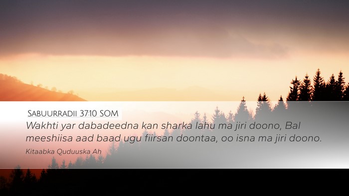 Sabuurradii 37:10 SOM Bible Verse Image