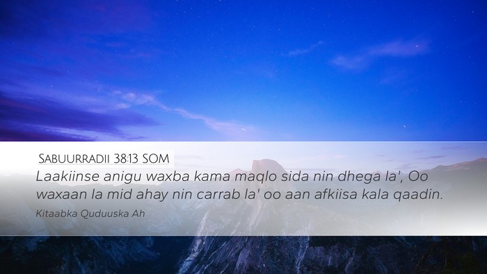 Sabuurradii 38:13 SOM Bible Verse Image