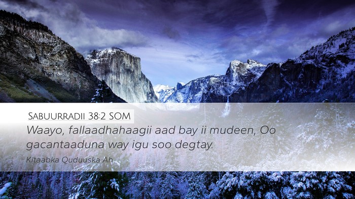 Sabuurradii 38:2 SOM Desktop Wallpaper - Waayo, fallaadhahaagii aad bay ii mudeen, Oo - Desktop Bible Verse Wallpaper
