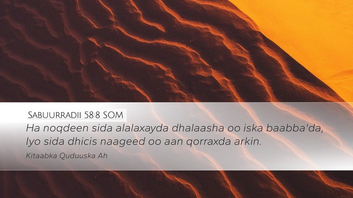 Sabuurradii 58:8 SOM Bible Verse Image