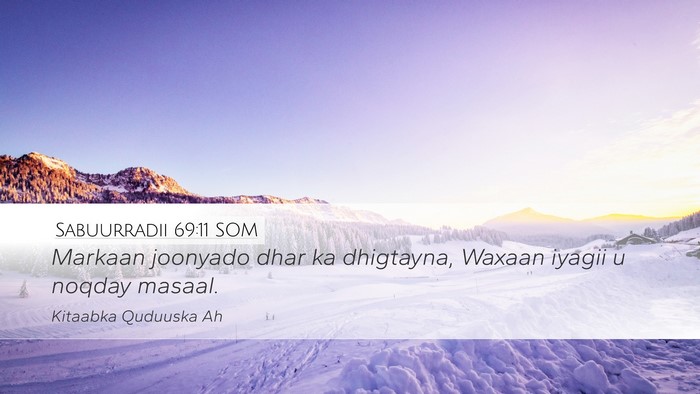 Sabuurradii 69:11 SOM Desktop Wallpaper - Markaan joonyado dhar ka dhigtayna, Waxaan iyagii - Desktop Bible Verse Wallpaper