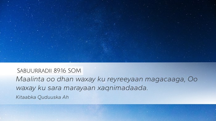 Sabuurradii 89:16 SOM Bible Verse Image