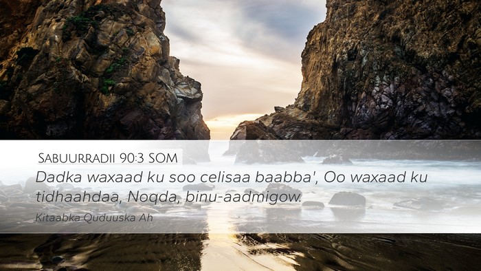 Sabuurradii 90:3 SOM Desktop Wallpaper - Dadka waxaad ku soo celisaa baabba', Oo waxaad ku - Desktop Bible Verse Wallpaper