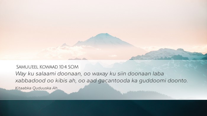 Samuu'eel Kowaad 10:4 SOM Bible Verse Image