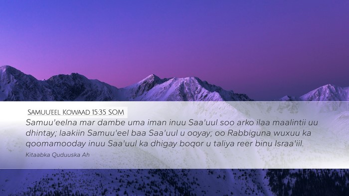 Samuu'eel Kowaad 15:35 SOM Bible Verse Image
