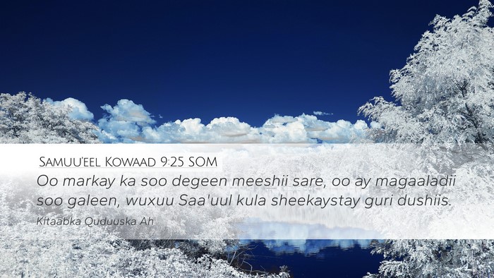 Samuu'eel Kowaad 9:25 SOM Desktop Wallpaper - Oo markay ka soo degeen meeshii sare, oo ay - Desktop Bible Verse Wallpaper