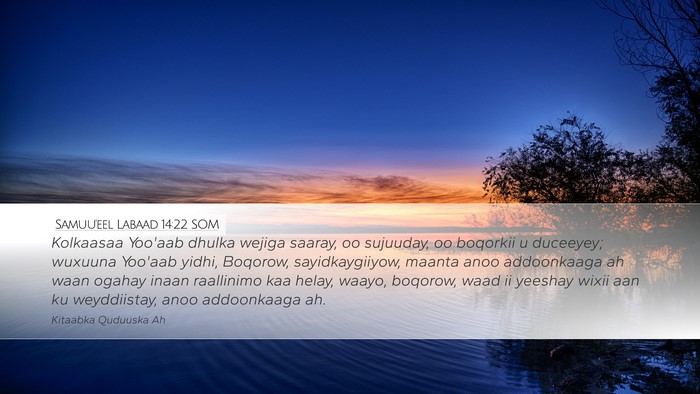 Samuu'eel Labaad 14:22 SOM Bible Verse Image