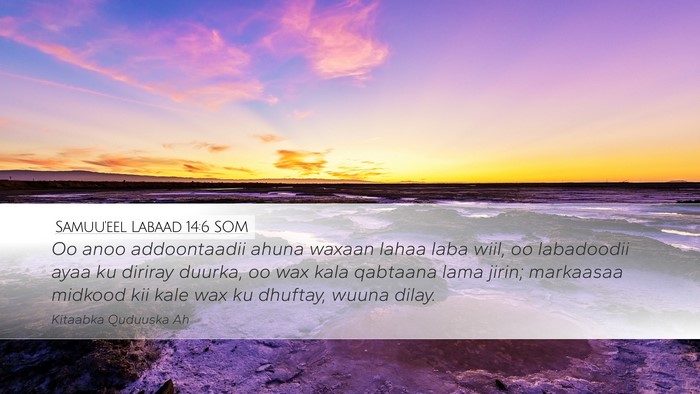 Samuu'eel Labaad 14:6 SOM Bible Verse Image