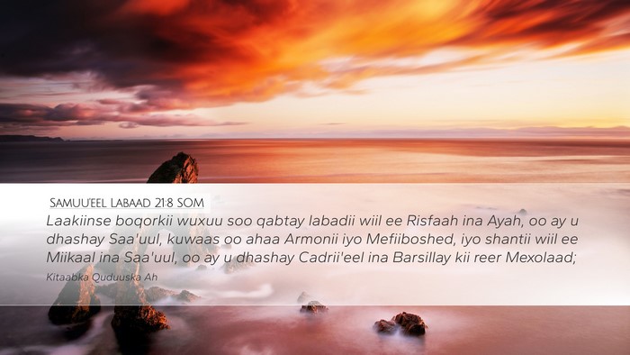 Samuu'eel Labaad 21:8 SOM Bible Verse Image
